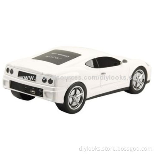 B1 Car Shape Bluetooth Stereo Speaker, Supports USB Flash Driver/Aux-input/Mode Indicator, White